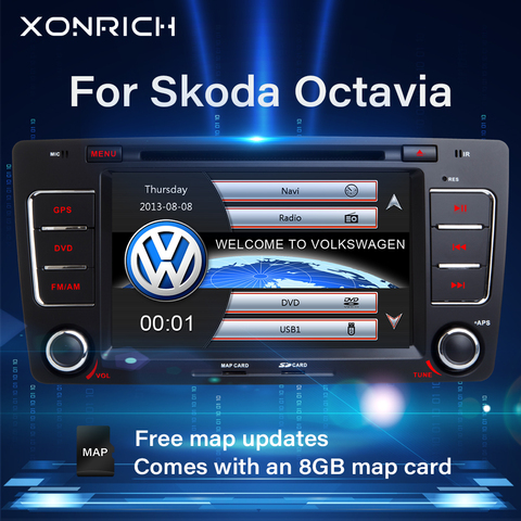 AutoRadio 2 Din Voiture Lecteur DVD Pour Skoda Octavia UN 5 A5 2 3 Yeti 2008 2009 2010 2011 2012 2013 2014 Multimédia GPS Navigation ► Photo 1/6