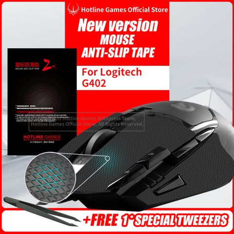 Hotline Games Mouse Anti-Slip Tape Souris bande antidérapante pour Logitech G402 souris tapis résistants à la sueur côté souris autocollants antidérapants patins de souris ► Photo 1/1