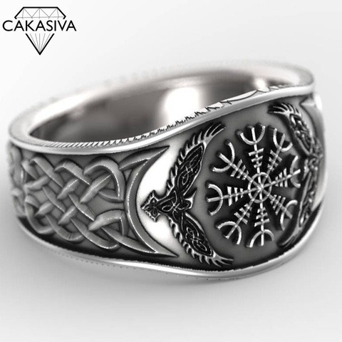 Bague en argent pour hommes, légende vierge, bijoux celtique, Vintage 925, vente en gros ► Photo 1/3