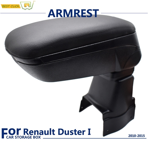 Accoudoir boîte noire pour Renault Duster 2010-2015 Console de contenu en cuir souple Terrano 2011 2012 2013 2014 ► Photo 1/6