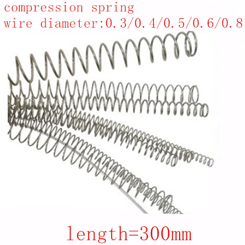 2-5 pièces/lot 304 acier inoxydable Long ressort y-type Compression ressort fil Dia 0.3/0.4/0.5/0.6mm diamètre extérieur 3-10mm longueur 305mm ► Photo 1/1