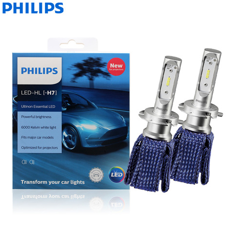 Philips Ultinon – phare de voiture lumineux LED H7 essentiel, 12V 11972UEX2, 6000K, Auto HL Beam ThermalCool, (double Pack) ► Photo 1/6