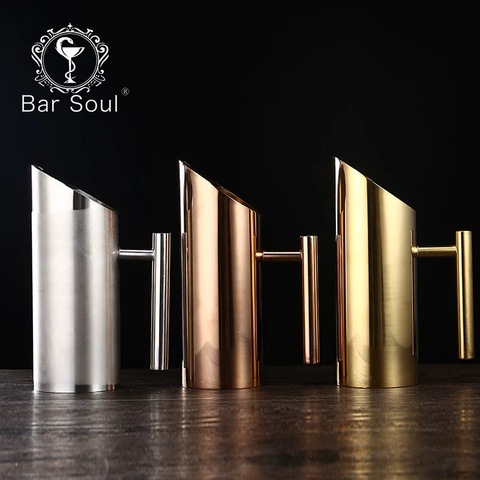 Bar Soul bouilloire en acier inoxydable 1L 1,5l 2L | Poignée en acier inoxydable de haute qualité bouteille d'eau, outils de Bar outils de Bar ► Photo 1/6