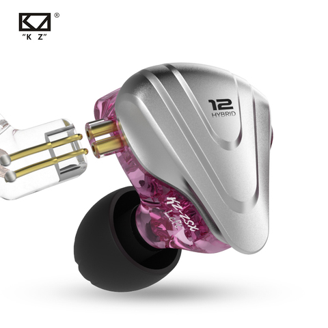 KZ – écouteurs intra-auriculaires hybrides, 12 pilotes, basse, hi-fi, stop-bruit, oreillettes en métal, ZSX 1DD 5BA, casque KZ ZAX ZS10 PRO ASX ► Photo 1/6