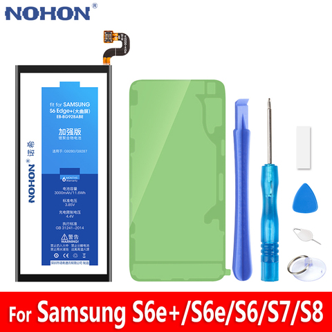 NOHON Batterie Pour Samsung Galaxy S6 Bord Plus S7 S8 Remplacement Batterie G928F G925F G920F G930F G950F EB-BG928ABE G9280 Bateria ► Photo 1/5