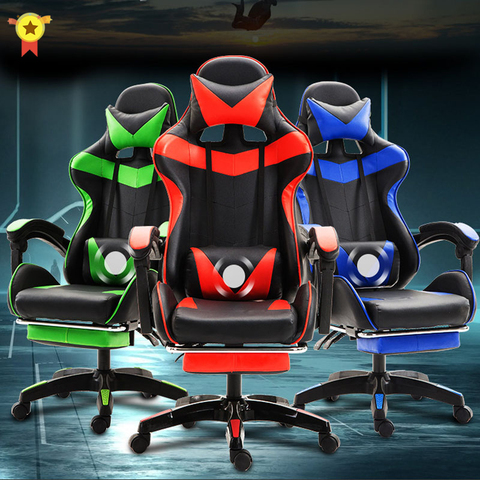 Chaises de patron de chaise de jeu de haute qualité chaises de jeu d'ordinateur ergonomiques pour la chaise longue inclinable réglable de ménage d'internet ► Photo 1/6