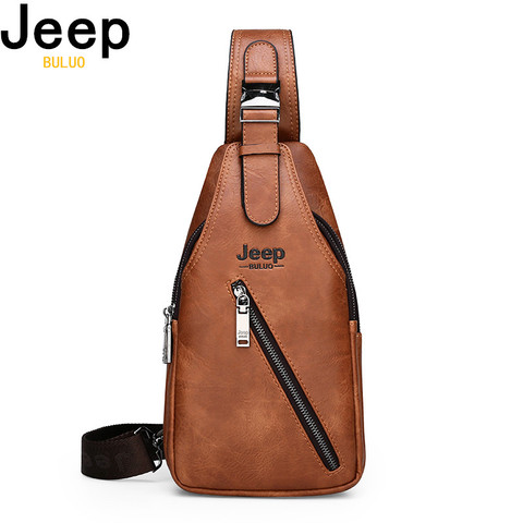 JEEP BULUO – sac à bandoulière en croûte de cuir pour homme, sacoche de voyage, randonnée, grande capacité, poitrine, solide, nouvelle collection ► Photo 1/6