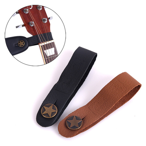 Sangle de cou de guitare sangle de guitare support de ceinture de tête en cuir bouton de verrouillage sûr ukulélé basse Folk accessoires de guitare électrique acoustique ► Photo 1/6