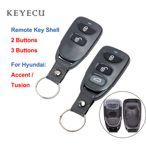 Keyecu-coque de clé télécommande avec 2/3 boutons, coque pour voiture Hyundai Tucson, Accent Santa Fe (2005, 2006, 2007, 2008, 2009) ► Photo 1/6