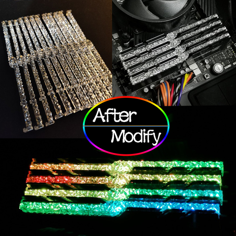 Mémoire RAM barre de guidage lumineuse Mod pour G compétence Trident Z Neo RGB changement en bande de série royale améliorer la transmission de la lumière ► Photo 1/6