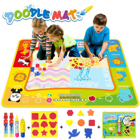 Grande taille eau planche à dessin coloriage livre et stylo magique peinture Doodle tapis pour enfants éducatifs magie eau dessin jouets ► Photo 1/6