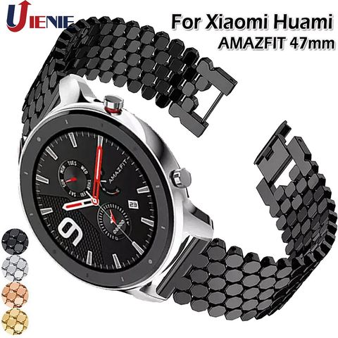 Bracelet pour Huami AMAZFIT GTR 47mm Bracelet de montre Bracelet en alliage d'acier inoxydable pour montre galaxie 46mm Gear S3 Bracelet frontière ► Photo 1/6