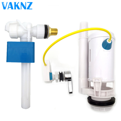 Vaknz – kit de réparation de toilettes, Valve d'entrée latérale, 1/2 pouces, avec câble de ligne connecté, double bouton-poussoir ► Photo 1/6