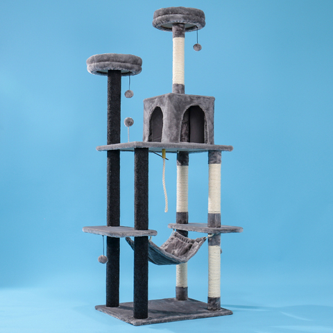 Maison d'arbre de chat d'animal de compagnie 7 sortes maison avec la boule accrochante chat Condo escalade cadre meubles Scratchers poste pour chaton chat jouant jouet ► Photo 1/6