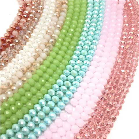 Perles en cristal à facettes, pour la fabrication de bijoux, accessoires de bijouterie, 3x4mm/4x6mm/6x8mm ► Photo 1/6