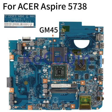 KoCoQin-carte mère pour ordinateur portable 48.4 cg10. 011, processeur processeur ACER Aspire 5738/5738 go DDR3 JV50-MV/09925 M96/1993-1 ► Photo 1/6