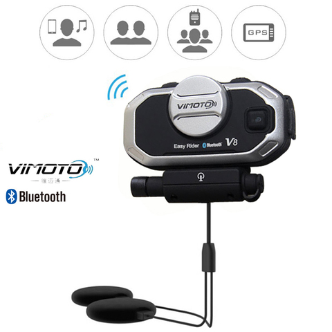 Version anglaise casque Easy Rider vimoto V8 casque Bluetooth casque moto stéréo casque pour téléphone portable et GPS Radio 2 voies ► Photo 1/6