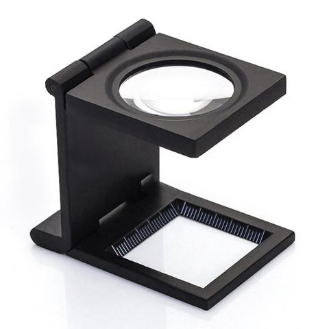 9005D 10x bureau en métal 2 Loupe à LED lentille optique noir pliable tissu d'impression Loupe W/échelle pointeur Loupe ► Photo 1/6