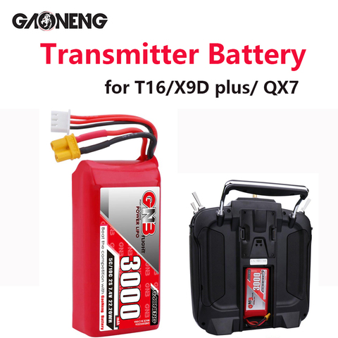 Gaoneng – batterie Lipo pour transmetteur et télécommande Frsky Tarani X9D Plus Jumper T16, GNB 2S 2500mAh 3500mAh 7.4V ► Photo 1/6