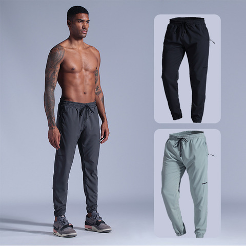 Pantalons de Sport d'été hommes pantalons de course avec poches à glissière entraînement et Joggings hommes pantalons de football pantalons de Fitness respirants ► Photo 1/5