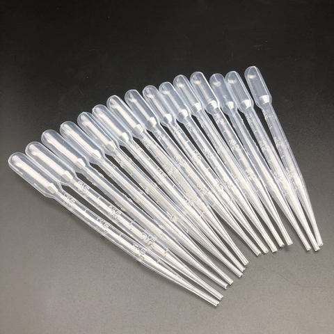 100 pièces laboratoire 0.2ml 0.5ml 1ml 2ml 3ml en plastique transfert compte-gouttes pasteur pipette pour l'expérience scolaire soins de beauté bricolage ► Photo 1/6