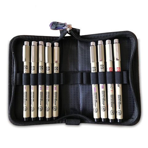 Sakura – ensemble de stylos de finition Pigma Micron, avec étui de rangement, stylo fin noir, stylo de dessin étanche, marqueur sektech, fournitures artistiques ► Photo 1/6