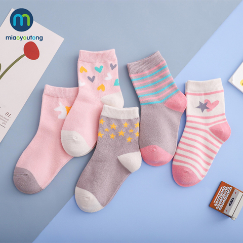 5 paires/lot dessin animé licorne étoile coton tricoté chaussettes chaudes pour enfants filles chaussettes de nouvel an chaussettes courtes pour enfants femmes Miaoyoutong ► Photo 1/6