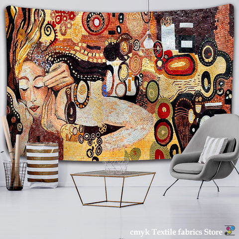 Mosaïque peintures murales tapisserie tenture murale bohème plage tapis Polyester couverture Yoga tapis maison chambre Art tapis ► Photo 1/6