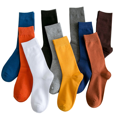 2022 Hot Sale Casual Men Socks New Brand Business Party Dress Cotton Socks Man High Quality Black White Socks For Man Gift ► Photo 1/6