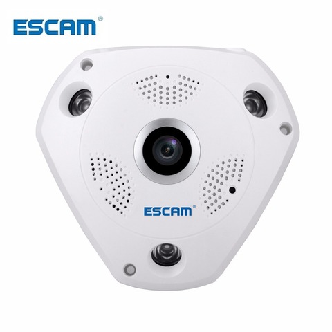 ESCAM requin QP180 HD 960P 1.3MP 360 degrés panoramique fisheye PTZ caméra infrarouge VR caméra soutien VR boîte et micro carte SD ► Photo 1/5