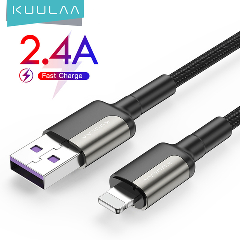 Câble USB KUULAA pour iPhone 11 Pro Max Xs X 8 Plus câble 2.4A câble de charge rapide pour iPhone 7 6 SE câble de chargeur ligne de données USB ► Photo 1/6