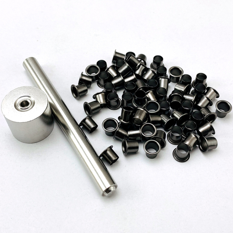 Kydex – ensemble d'outils + 100 Rivets, outils d'installation d'ongles avec étui en laiton noir ► Photo 1/6