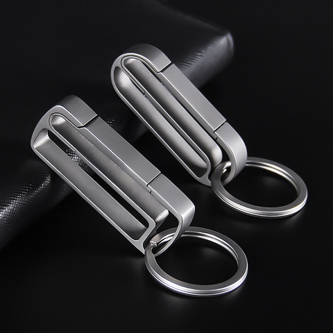 Jobon-porte-clés ceinture-clé pour voiture, véritable en titane, créatif, Ultra léger, suspendu à la taille EDC, porte-anneau de luxe, meilleur cadeau ► Photo 1/6