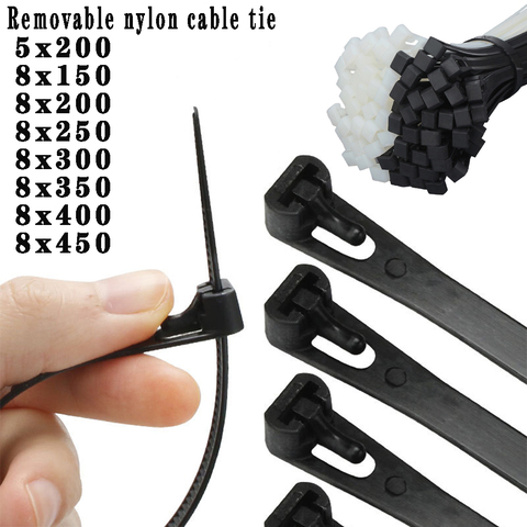 Attache de câble rétractable en nylon, attache de câble réutilisable, attache de câble fixe en plastique autobloquant, 30 pièces ► Photo 1/6