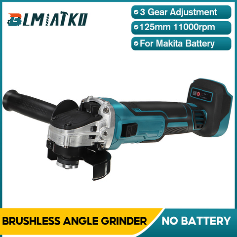 Meuleuse d'angle sans fil 800W 100mm/125mm, 3 vitesses, pour batterie Makita 18V, outil de bricolage, Machine de découpe, polisseuse ► Photo 1/6