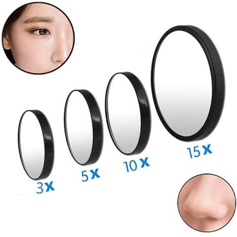 Miroir de maquillage en verre grossissant à point noir à grossissement élevé multi-taille femelle nouveau Type de ventouse miroir Portable multi-plis ► Photo 1/6