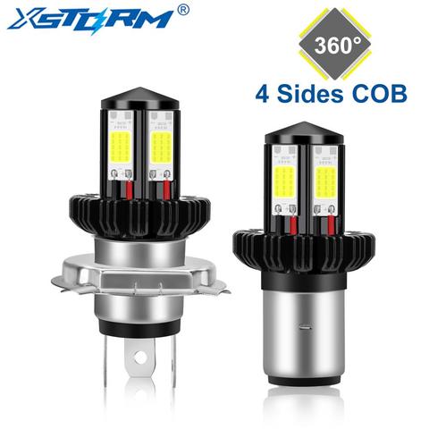 Ampoules Led pour phares de motocyclettes, COB, feux de croisement, feux de croisement, H4 H6 BA20D, accessoires pour feux antibrouillard, Scooter, ATV, 1200lm ► Photo 1/6