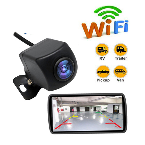 170 grand Angle WiFi voiture caméra de recul HD vue arrière vidéo véhicule caméra de sauvegarde caméra de recul 4 LED Vision nocturne caméra de stationnement ► Photo 1/6