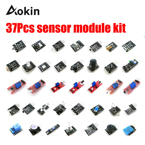 Kit de carte de Module de capteur pour Arduino, 37 pièces/lot, Kit de bricolage Raspberry Pi 3/2 modèle B 37 types de coups/Laser/capteur de température ► Photo 1/5