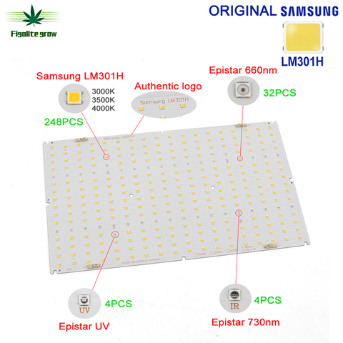 Nouveau LED grandir lumière originale Samsung LM301H QB288 Quantum Tech V3 LED conseil, gradateur, pilote MeanWell, dissipateur de chaleur ► Photo 1/6