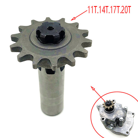 Boîte d'engrenage pour tambour et embrayage T8F axe pignon adapté à moteur 33cc, 43cc et 49cc, dents 11, 14, 17, 20, pour Scooter, Mini-vélo ► Photo 1/6