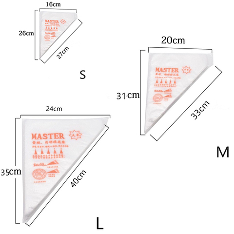 100/50/20 pcs jetables pâtisserie sacs S/M/L taille confiserie sacs pour gâteau Fondant décoration cuisine cuisson tuyauterie sac outils ► Photo 1/6