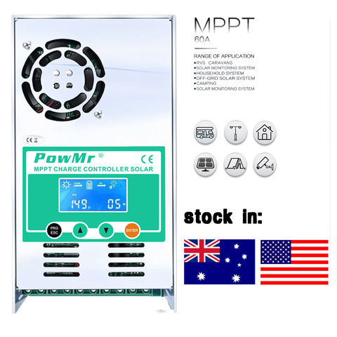 Contrôleur de Charge de batterie solaire MPPT 50A 12 V 24 V 36 V 48 V régulateur de Charge solaire LCD rétro-éclairage automatique 50A pour entrée cc Max 160 V ► Photo 1/6