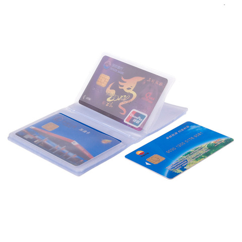 Semi Transparent porte-carte à l'intérieur des sacs PVC plié Film affaires porte-carte de crédit poches stationnaire corée porte-carte intérieur ► Photo 1/6