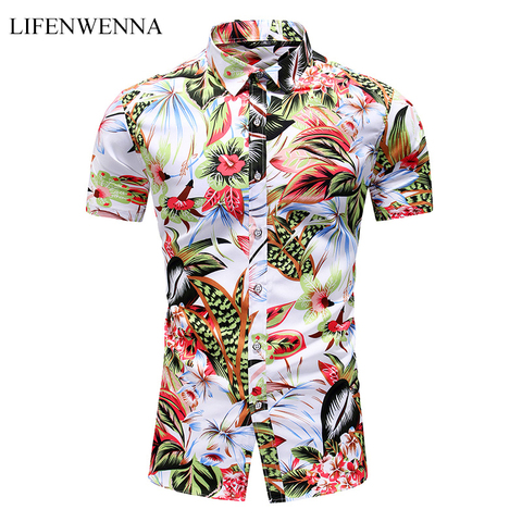 LIFENWENNA – chemise hawaïenne à manches courtes pour hommes, nouvelle mode, personnalité imprimée, plage, fleurs, été ► Photo 1/6