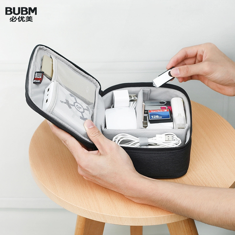 BUBM-accessoires de voyage électroniques | Sac de rangement de câble-Gadget étanche, étui de transport pour câble, chargeur, batterie externe, carte SD ► Photo 1/6