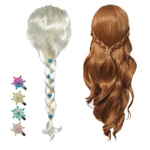 Nouveau Anna Elsa 2 perruque princesse bandes de cheveux filles fête fantaisie accessoires princesse tresse chapeaux noël pinces à cheveux enfants bijoux ► Photo 1/6