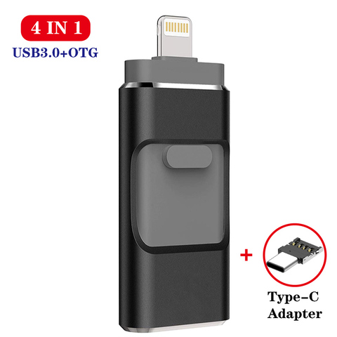 4 dans 1 clé USB HD 3.0 clé Flash pour iPhone/Android Type C clé Usb OTG clé USB 128 GB 64 GB 32 GB 16GB Mini lecteur de stylo ► Photo 1/6