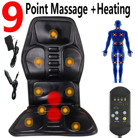 Maison bureau chaise de Massage machine à commotion électrique chauffage vibrant cou masseur dos tapis de voiture soulagement de la douleur coussinets anti-douleur ► Photo 1/6