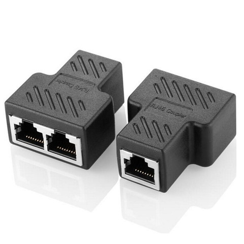 1 à 2 voies LAN Ethernet câble réseau RJ45 femelle séparateur connecteur adaptateur pour ordinateur portable Stations d'accueil ► Photo 1/6